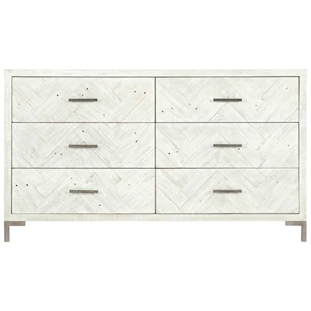 Macauley Rustic-Modern 6-Drawer Dresser with Solid Wood Overlays